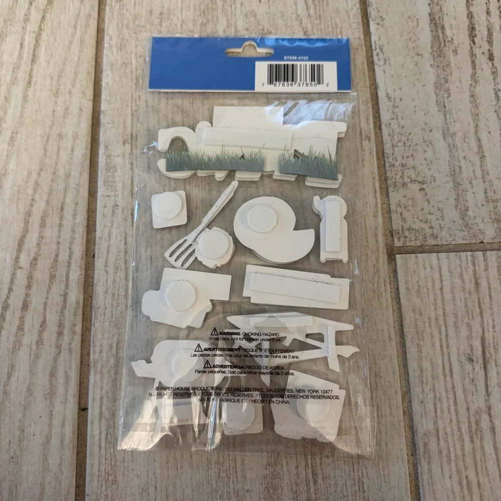 Paper House 3D Let’s‎ Picnic Raised Sticker Set New Sealed
